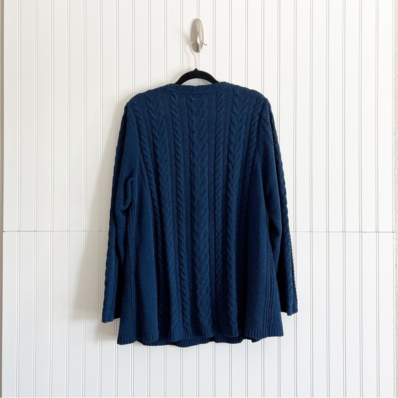 J. Jill Medium Blue Chenille Cable Knit Sweater - Picture 5 of 6